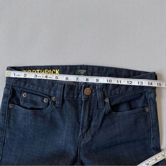 J Crew Toothpick Dark Denim Straight Leg Denim Jeans Women’s Size 26 Short - Picture 4 of 9